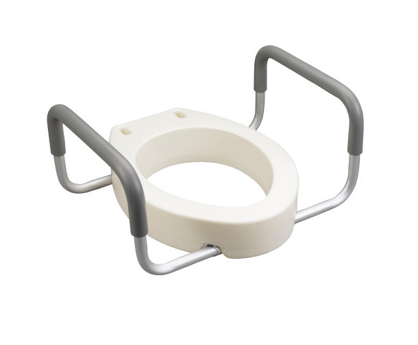 Toilet Seat Raiser with Arm Support (Elongated)
